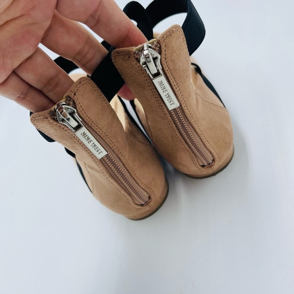 Nine West Opheliao Cream Beige Faux Suede Ankle Ballet Ballerina Flats - Picture 5 of 6